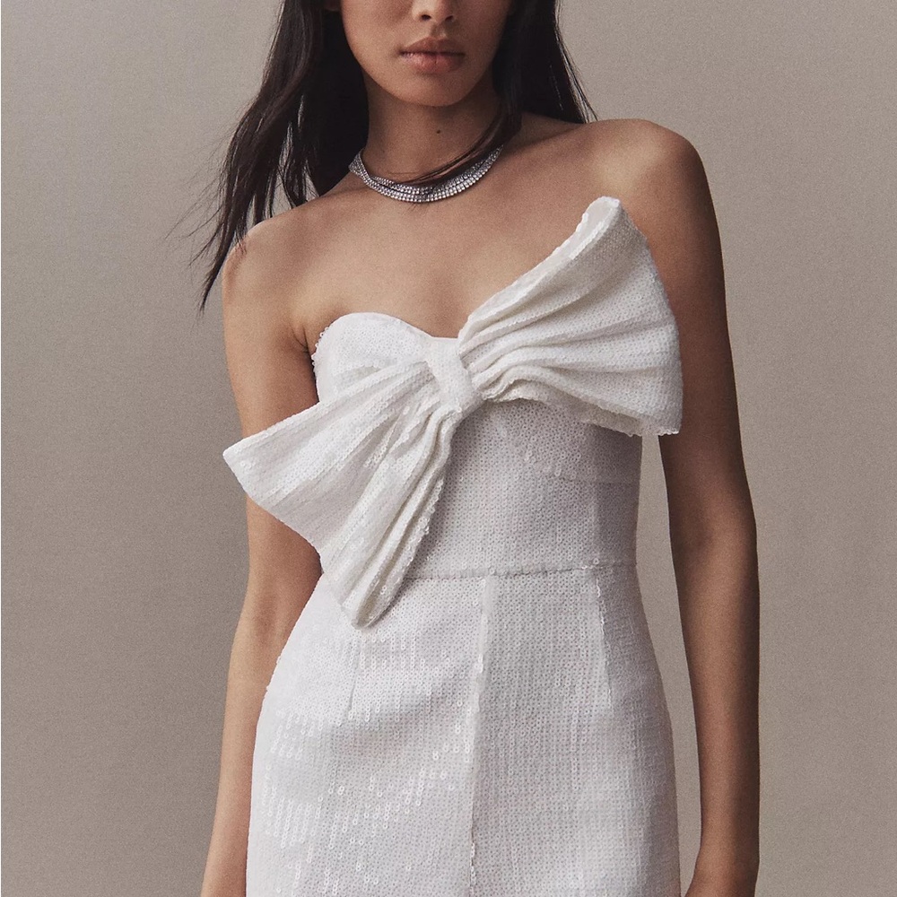 Hutch White Strapless Sheath Jumpsuit